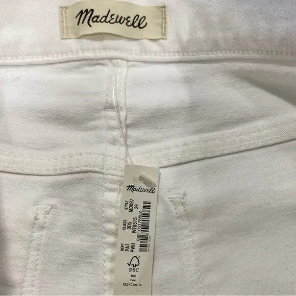 Madewell White Mid-Rise Skinny Crop Jeans 29x27 NWT - Picture 7 of 14